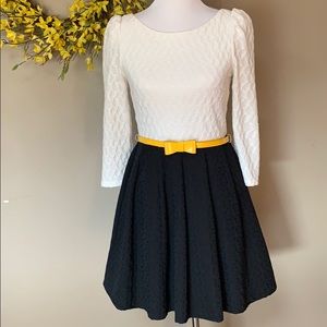 Beautiful Navy and Cream Tea Dress